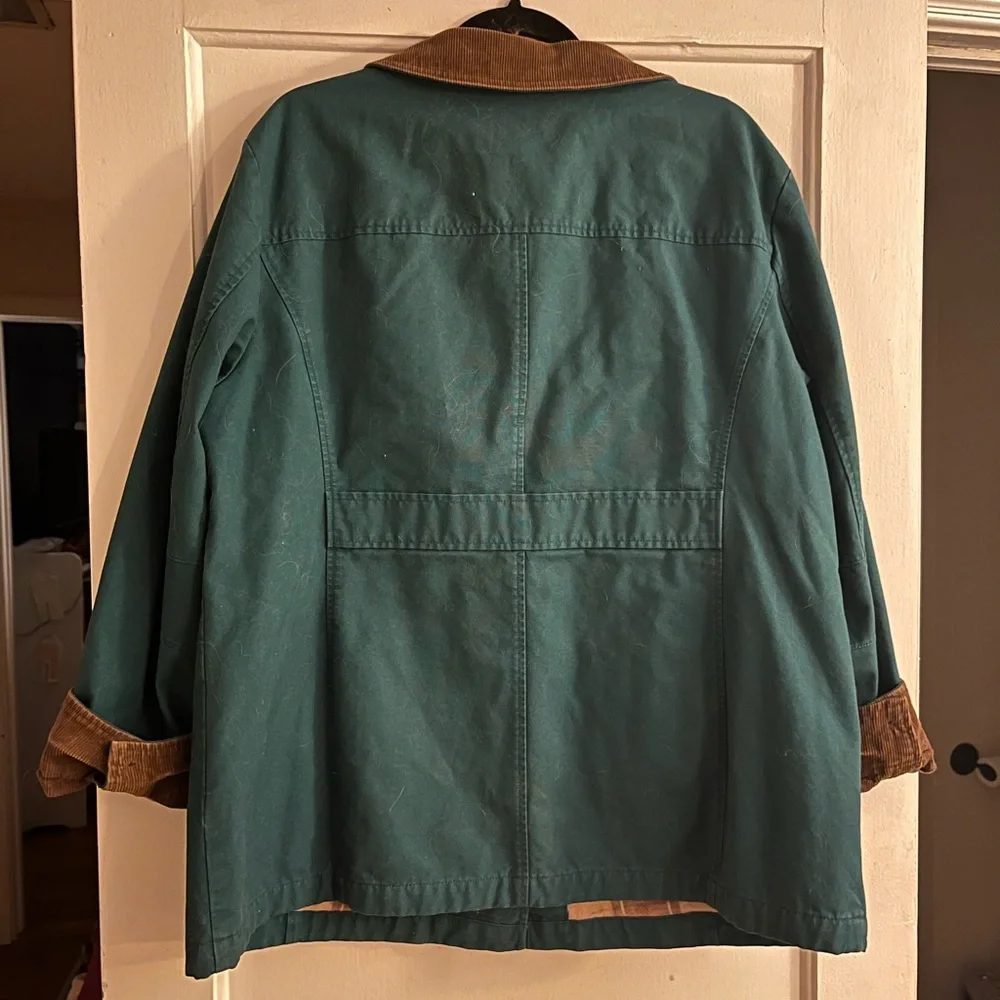 L.L. Bean Women's Teal and Brown utility chore coat - Picture 3 of 3